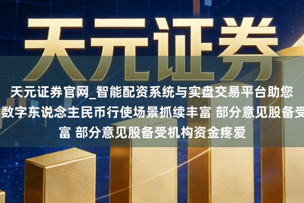 天元证券官网_智能配资系统与实盘交易平台助您高效理性投资 数字东说念主民币行使场景抓续丰富 部分意见股备受机构资金疼爱