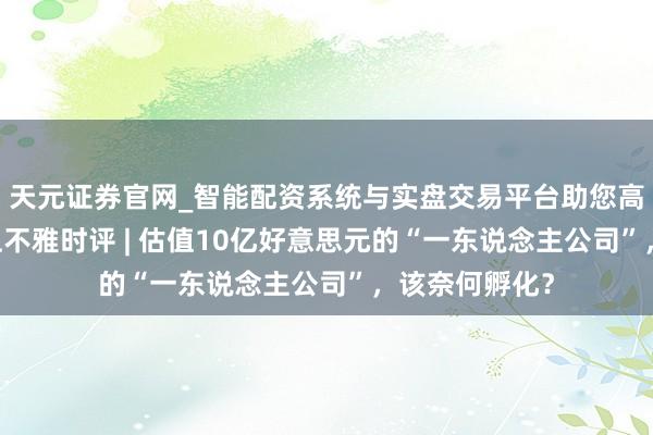 天元证券官网_智能配资系统与实盘交易平台助您高效理性投资 上不雅时评 | 估值10亿好意思元的“一东说念主公司”,该奈何孵化?